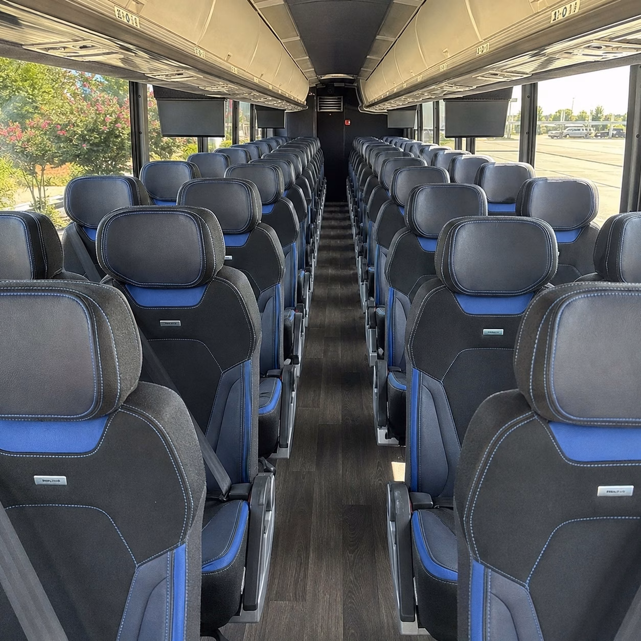 56 passenger charter bus interior
