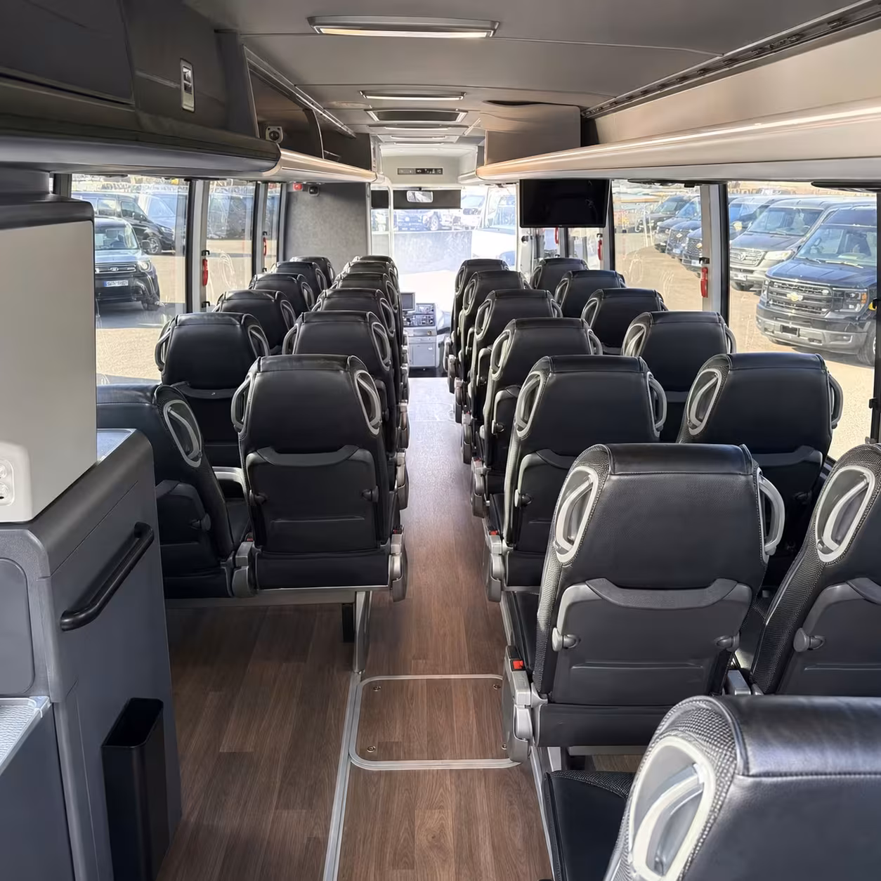 new york city charter bus rental interior